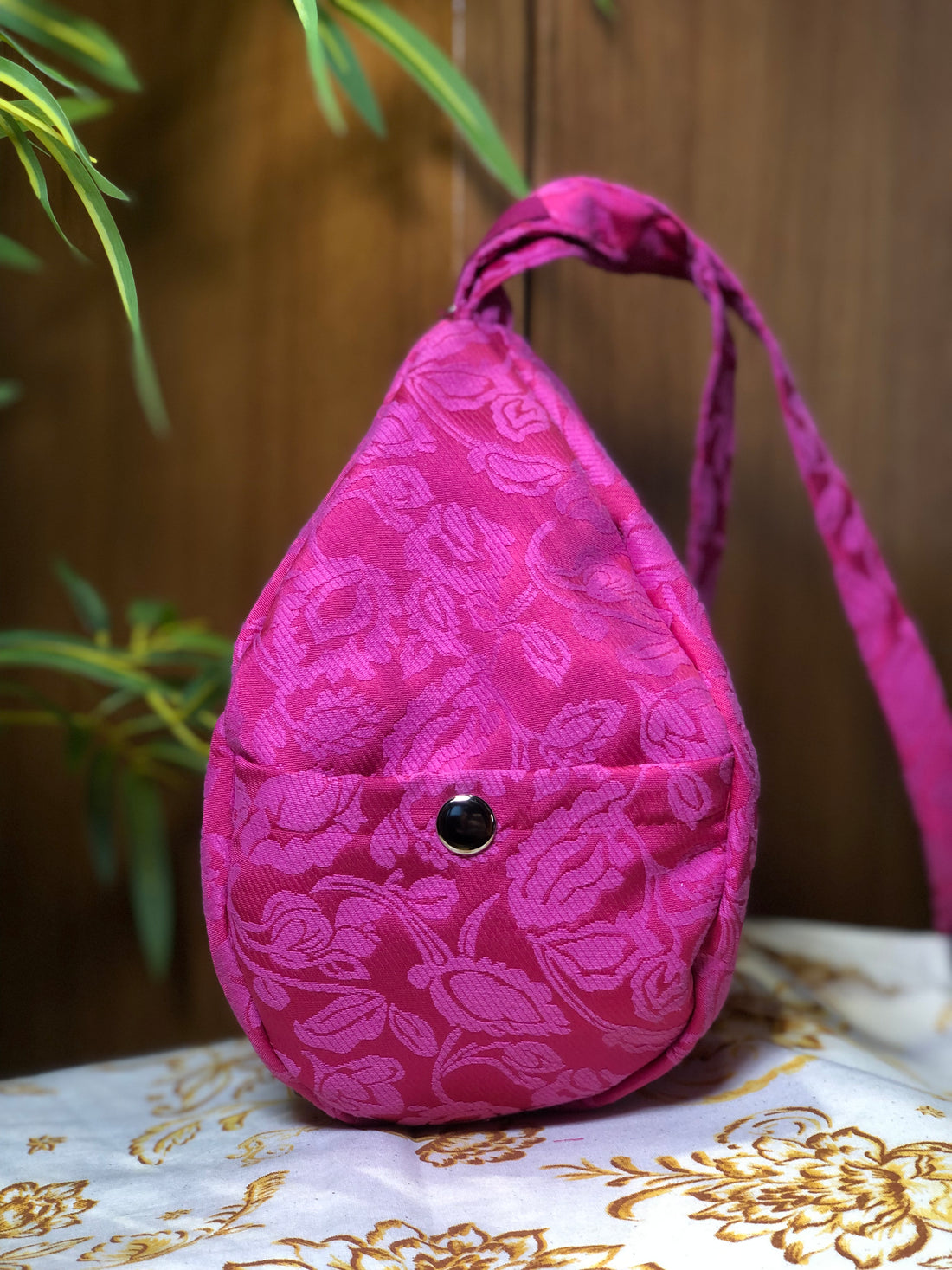 Pink Jacquard Luxury Japa Bag