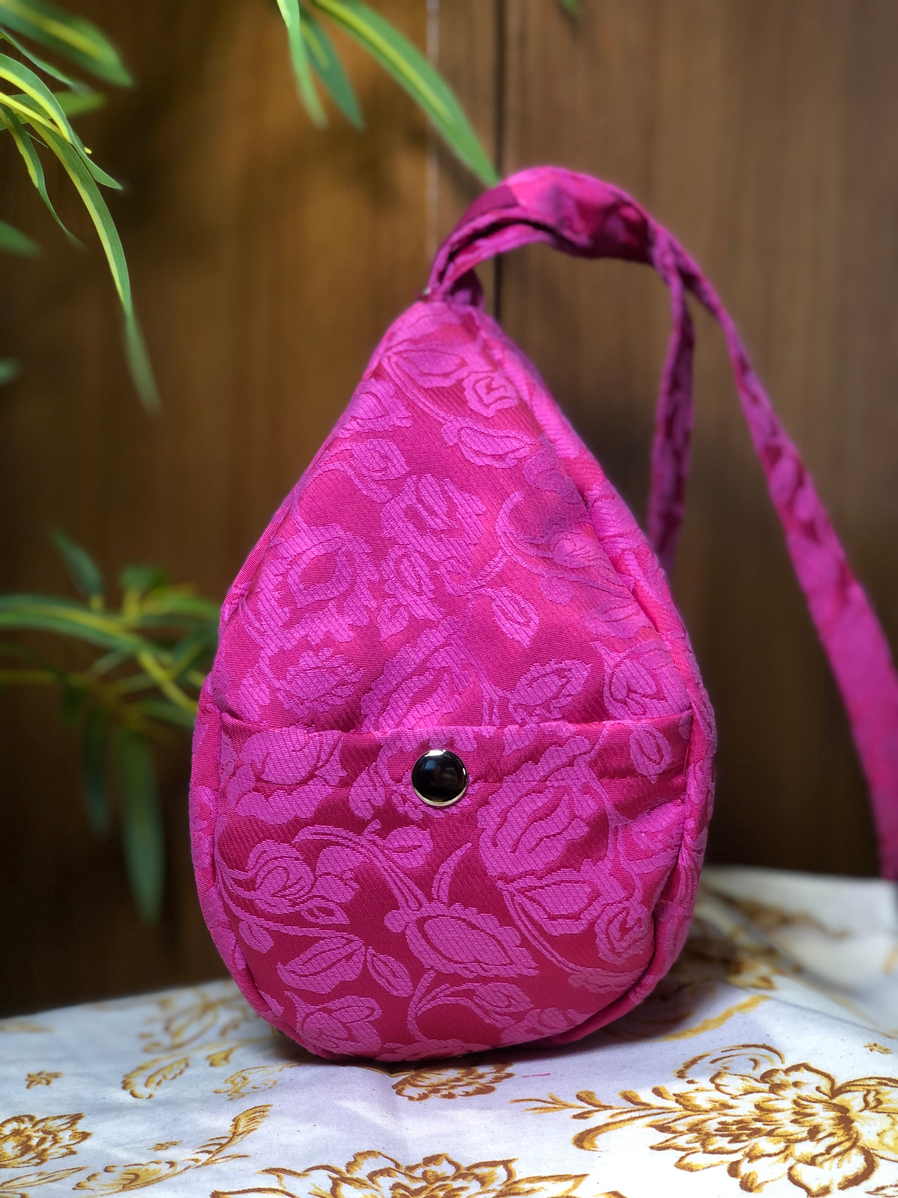 Pink Jacquard Luxury Japa Bag