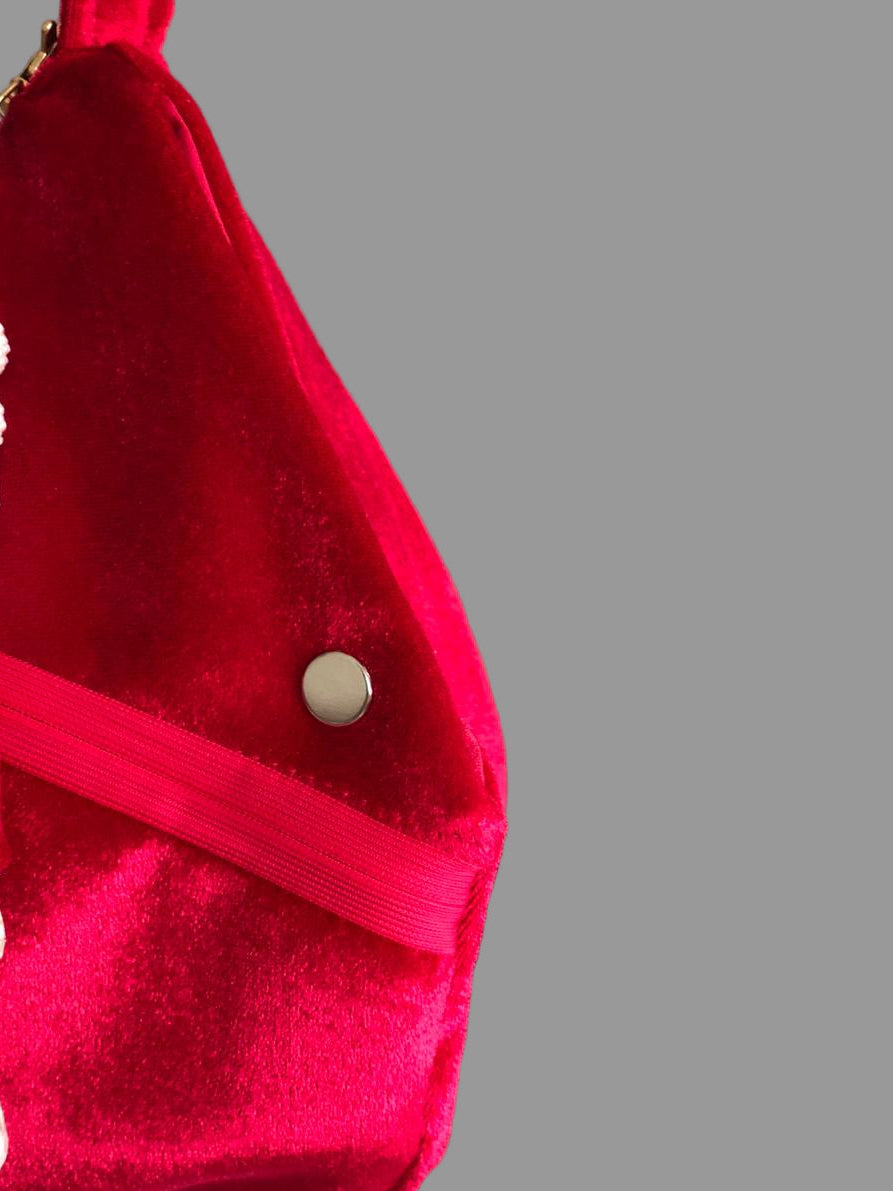 Peacock Embroidery Velvet Japa Bag