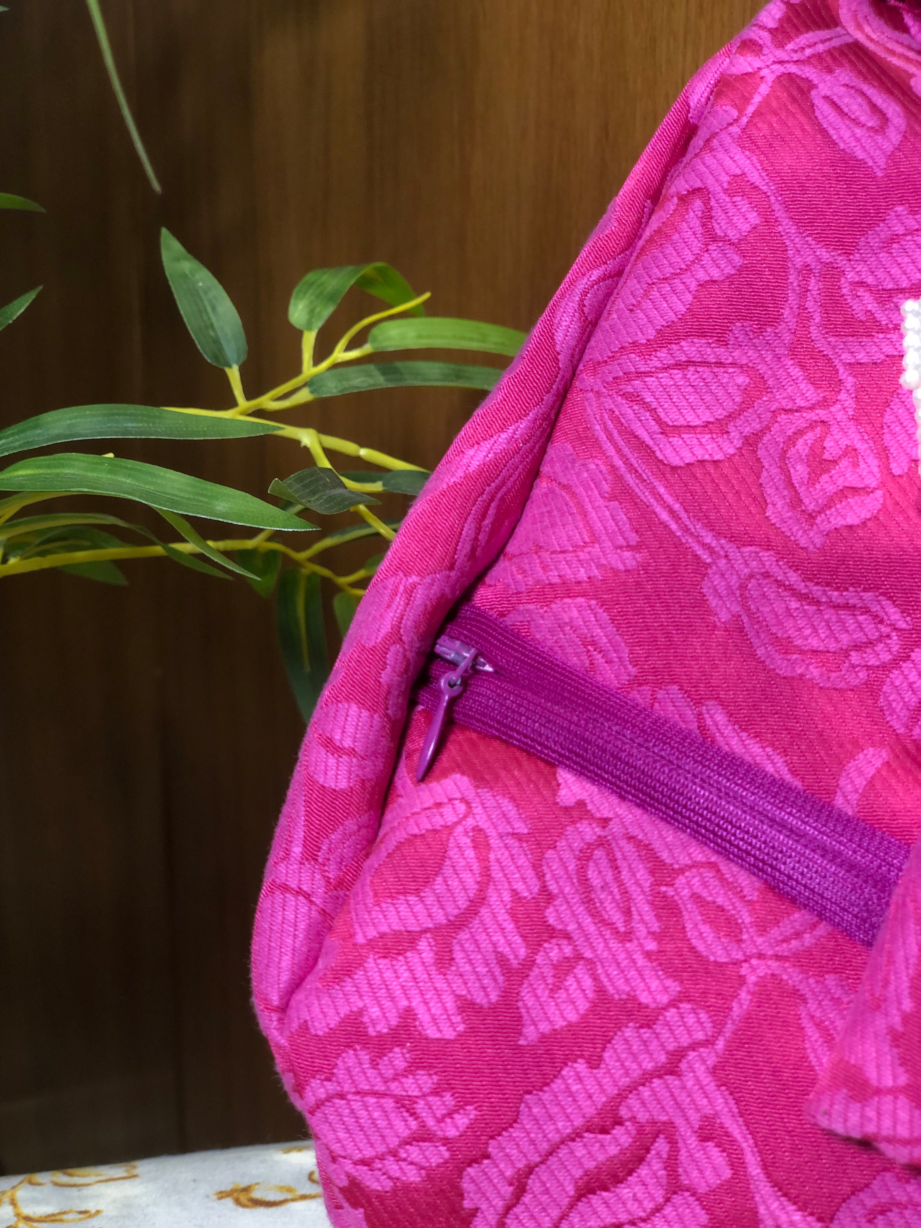 Pink Jacquard Luxury Japa Bag