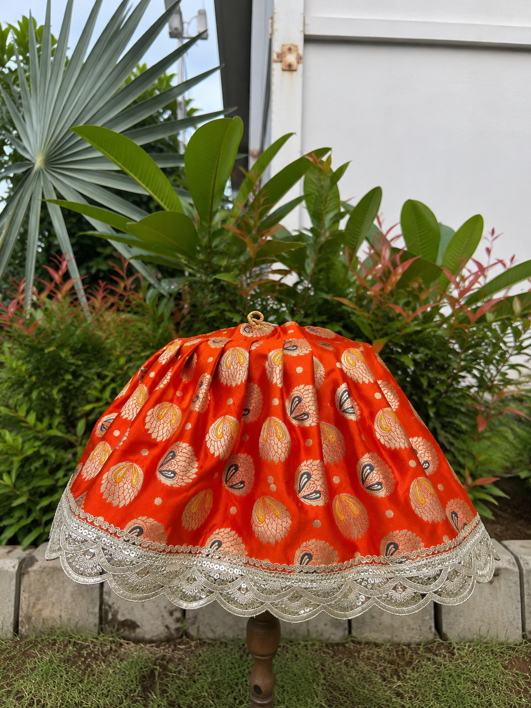 Saffron Orange Silk Tulsi Vastra