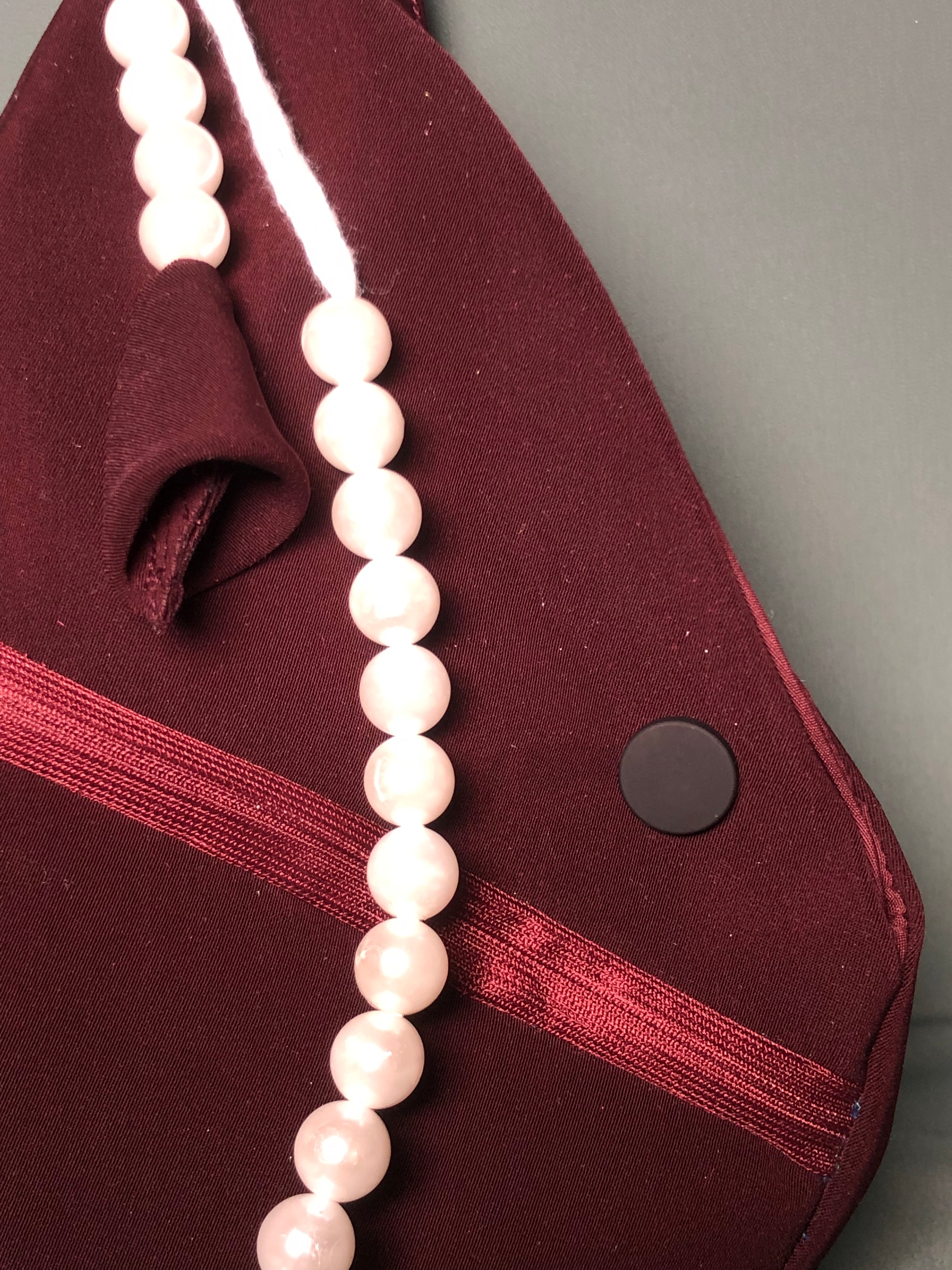 Maroon Korean Soft Quility Fabric Japa Bag