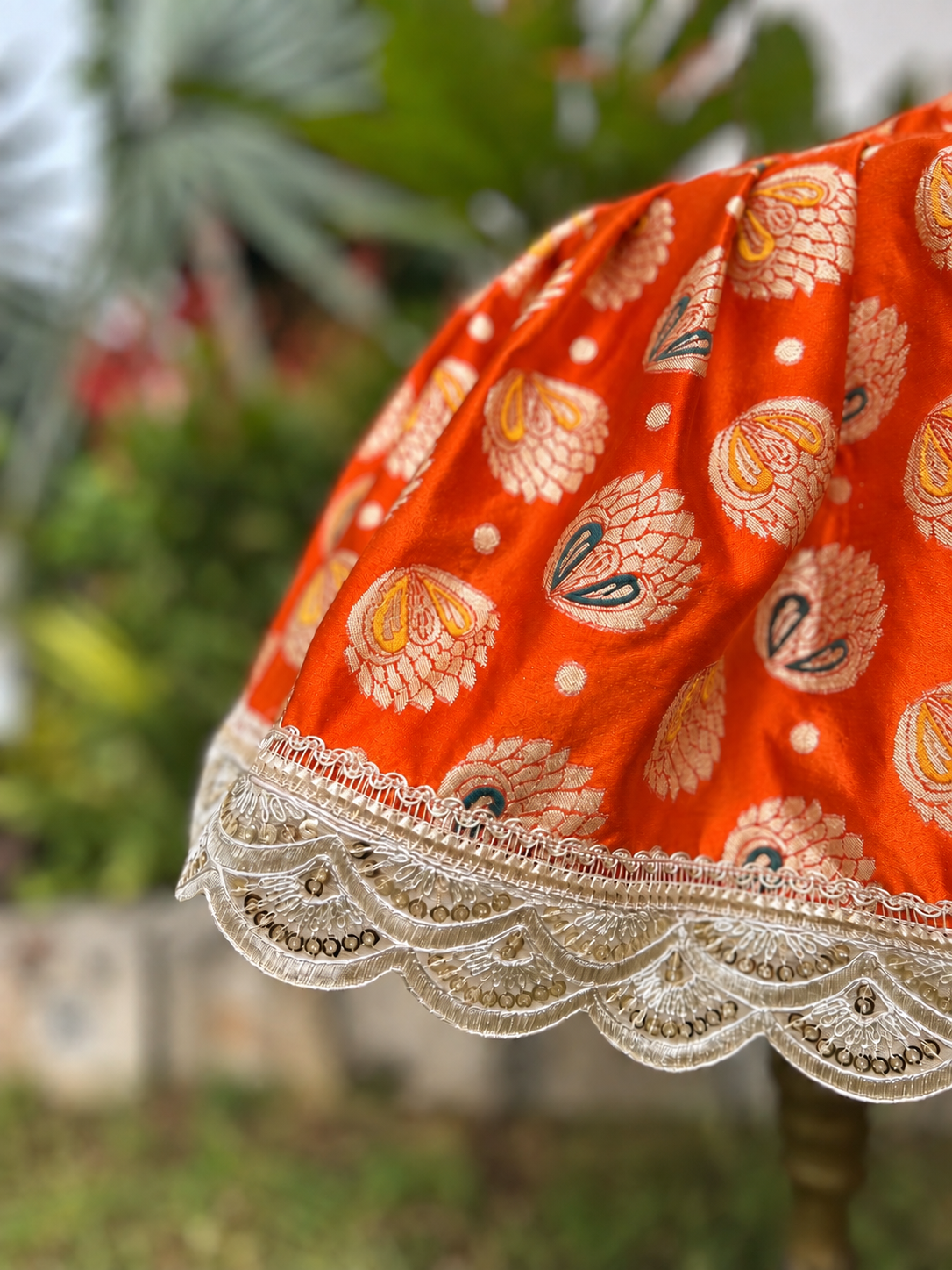Saffron Orange Silk Tulsi Vastra