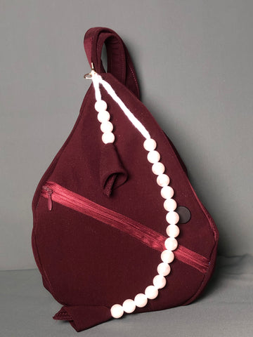 Maroon Korean Soft Quility Fabric Japa Bag
