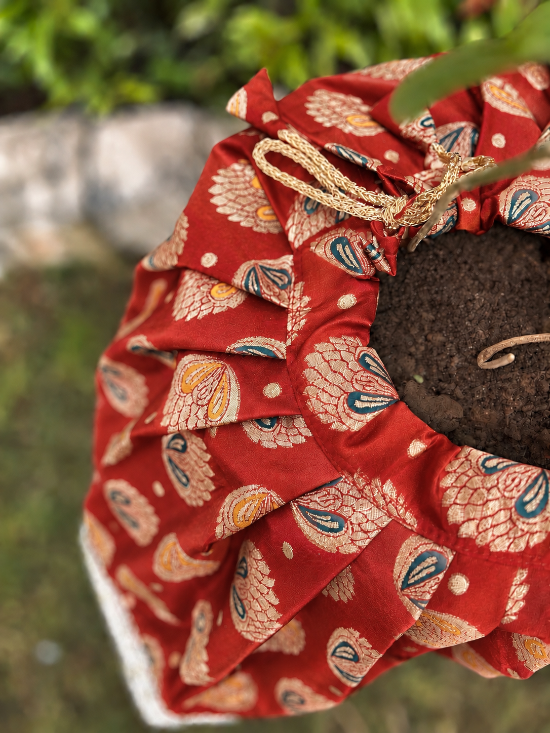 Red Silk Tulsi Vastra