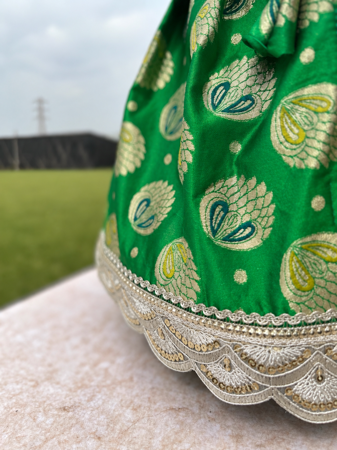 Emerald Green Silk Tulsi Vastra
