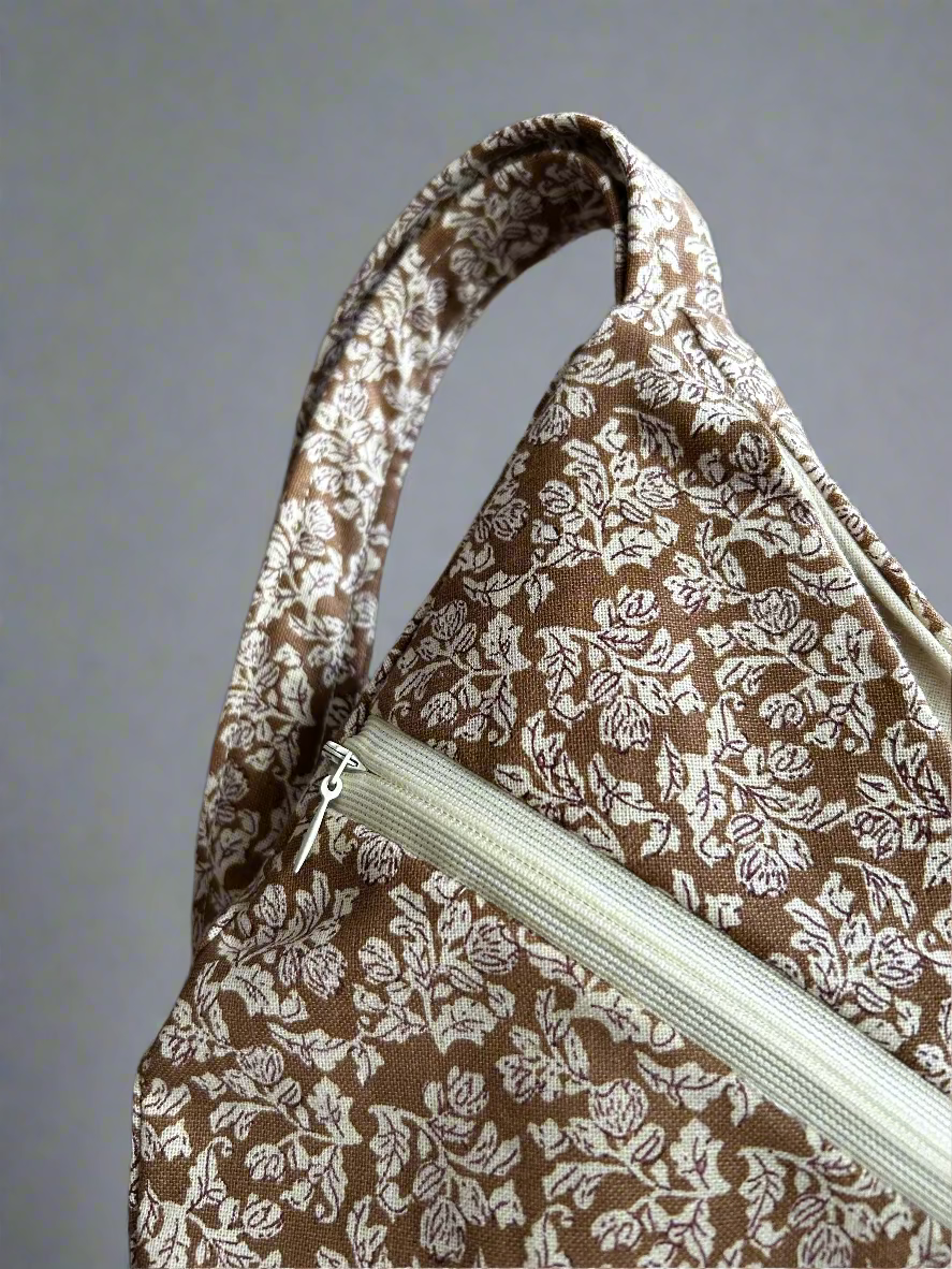 Light brown Designed Khadi Japa bag