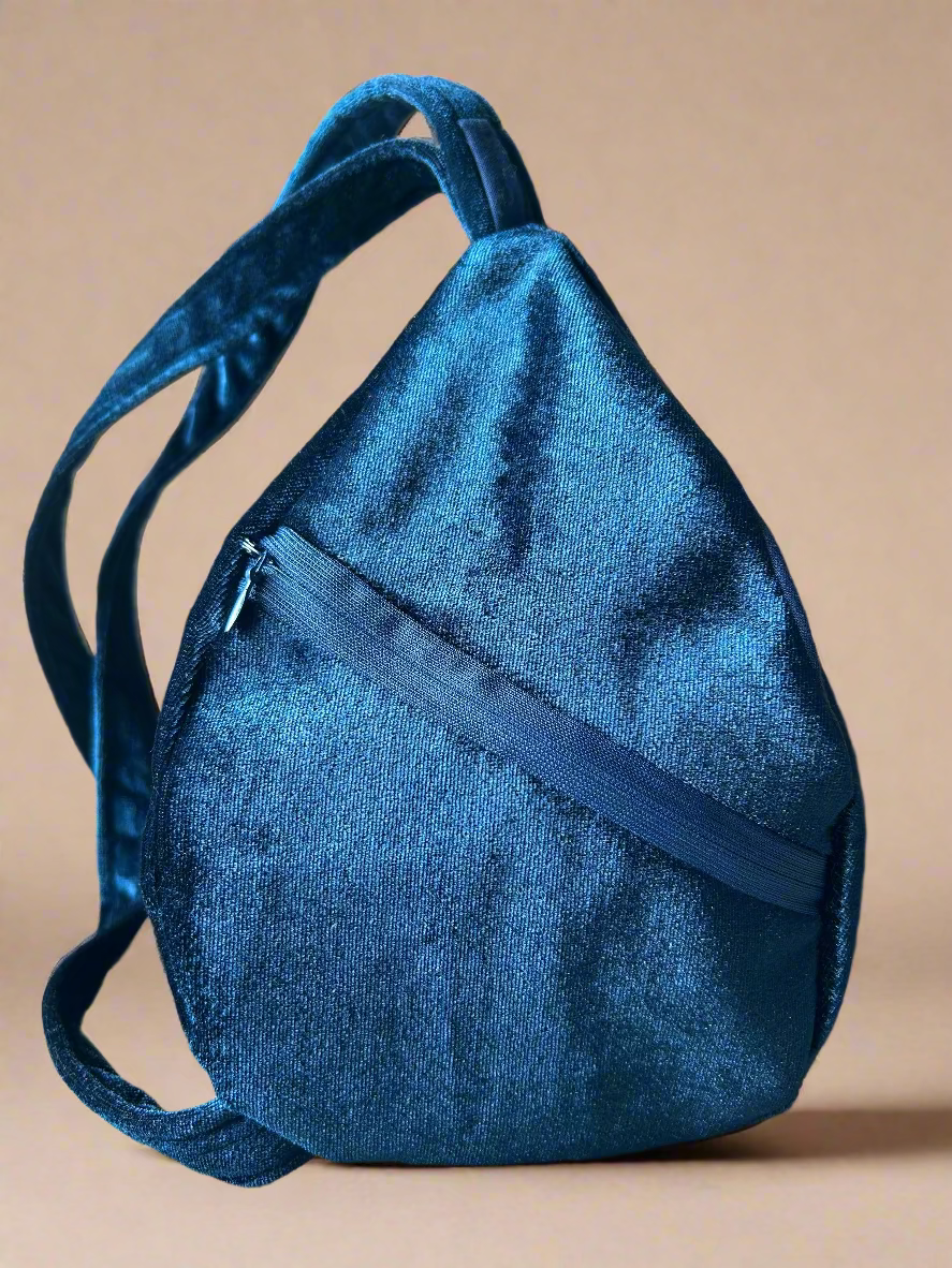 Soft Teal Blue Japa Bag & Matching SakshiMala