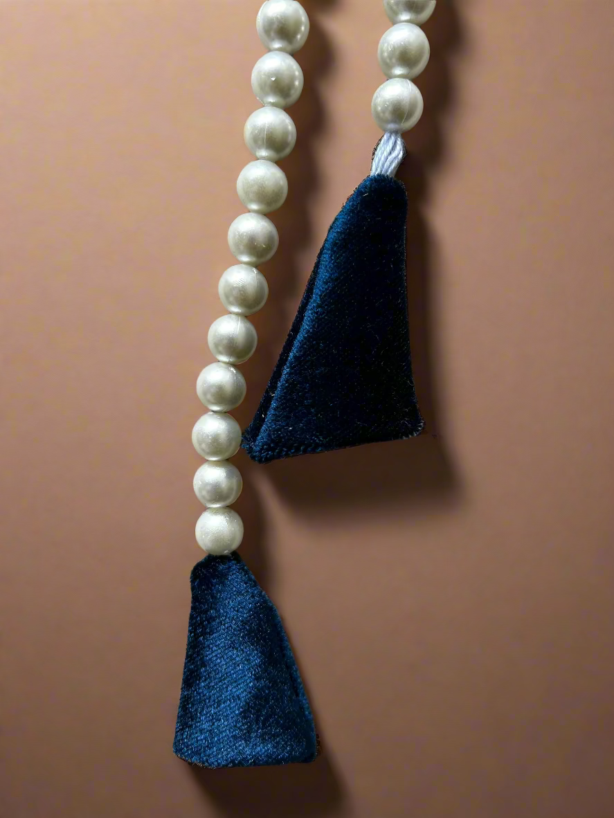 Soft Teal Blue Japa Bag & Matching SakshiMala