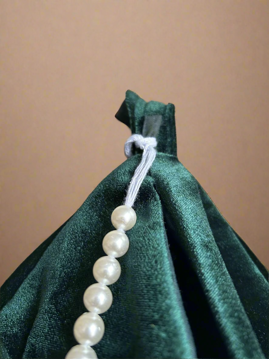 Velvet Green Japa Bag & Matching Sakshi