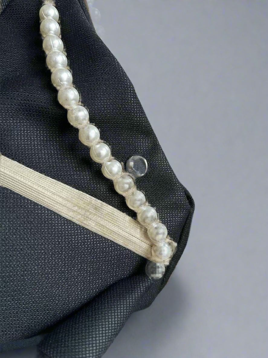 Dark Black Elegance Jute Japa bag