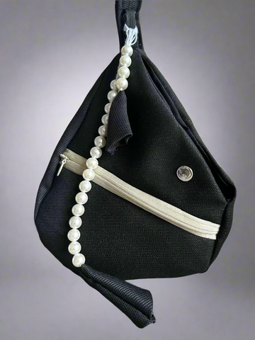 Dark Black Elegance Jute Japa bag