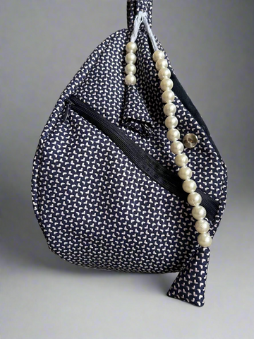 Cobalt Blue Designed Jute Japa Bag