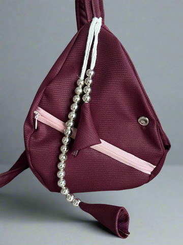 Bright Deep Red Jute Japa Bag