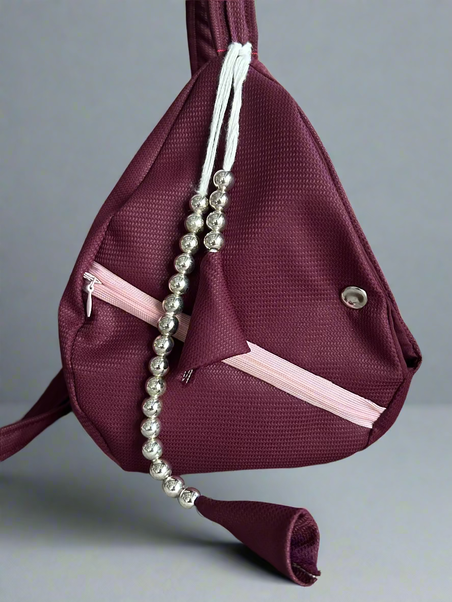 Bright Deep Red Jute Japa Bag