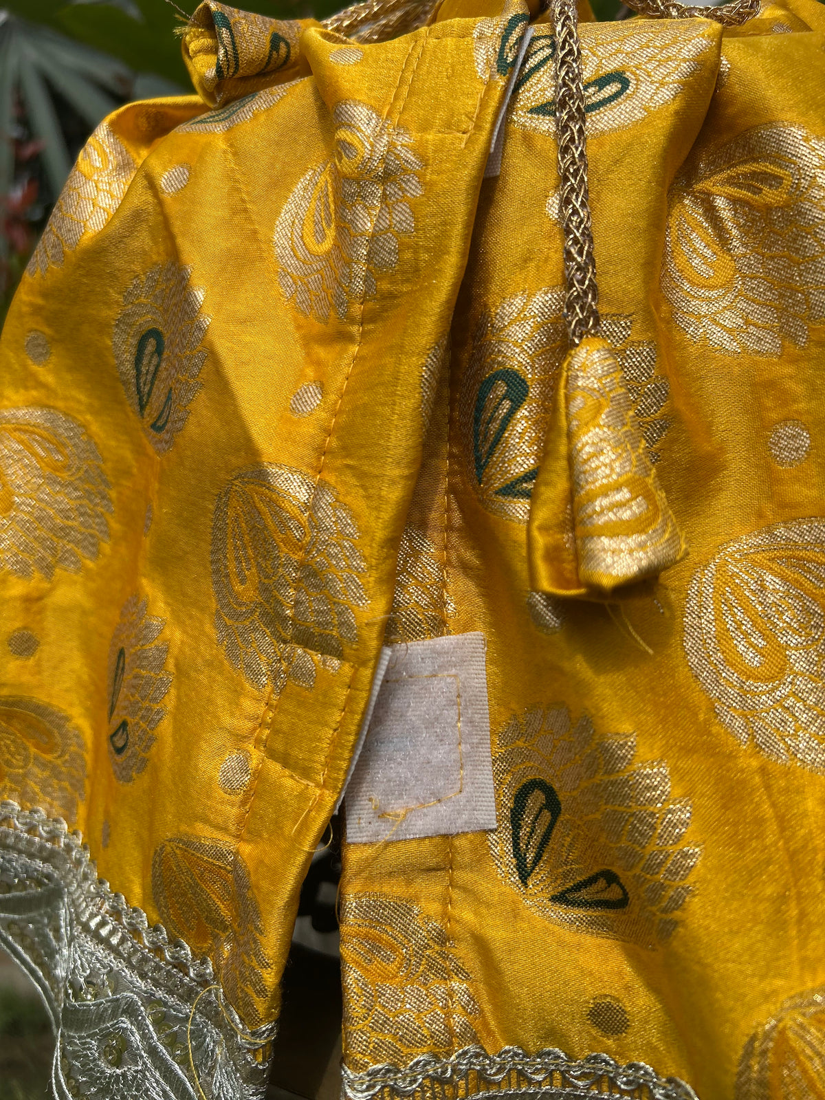 Golden Yellow Silk Tulsi Vastra