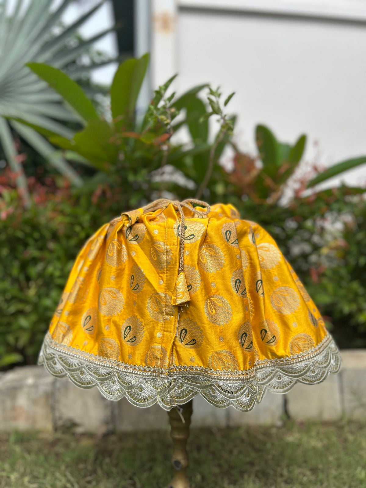 Golden Yellow Silk Tulsi Vastra