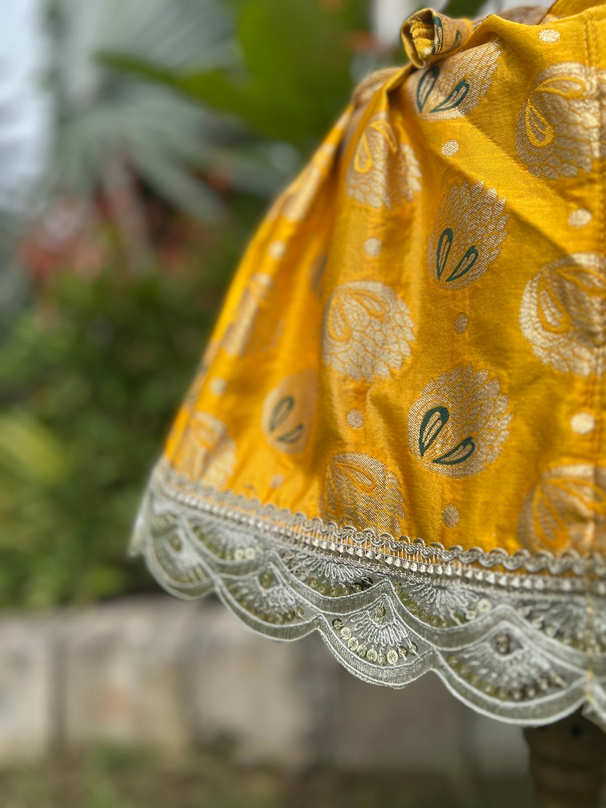 Golden Yellow Silk Tulsi Vastra