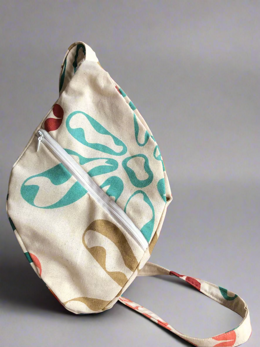 Designed White Cotton Japa Bag