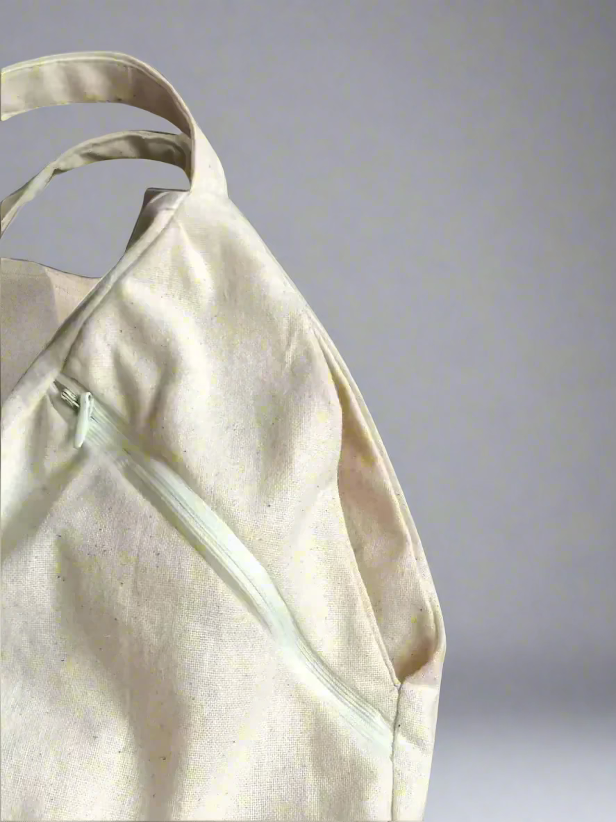 Plain off-white Cotton Japa Bag