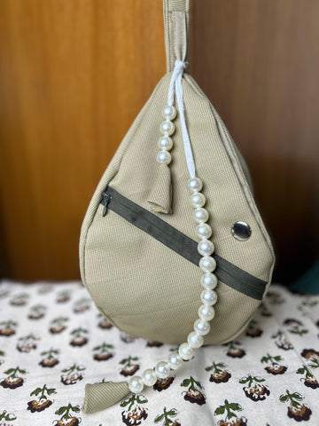 Beige Jute Japa Bag