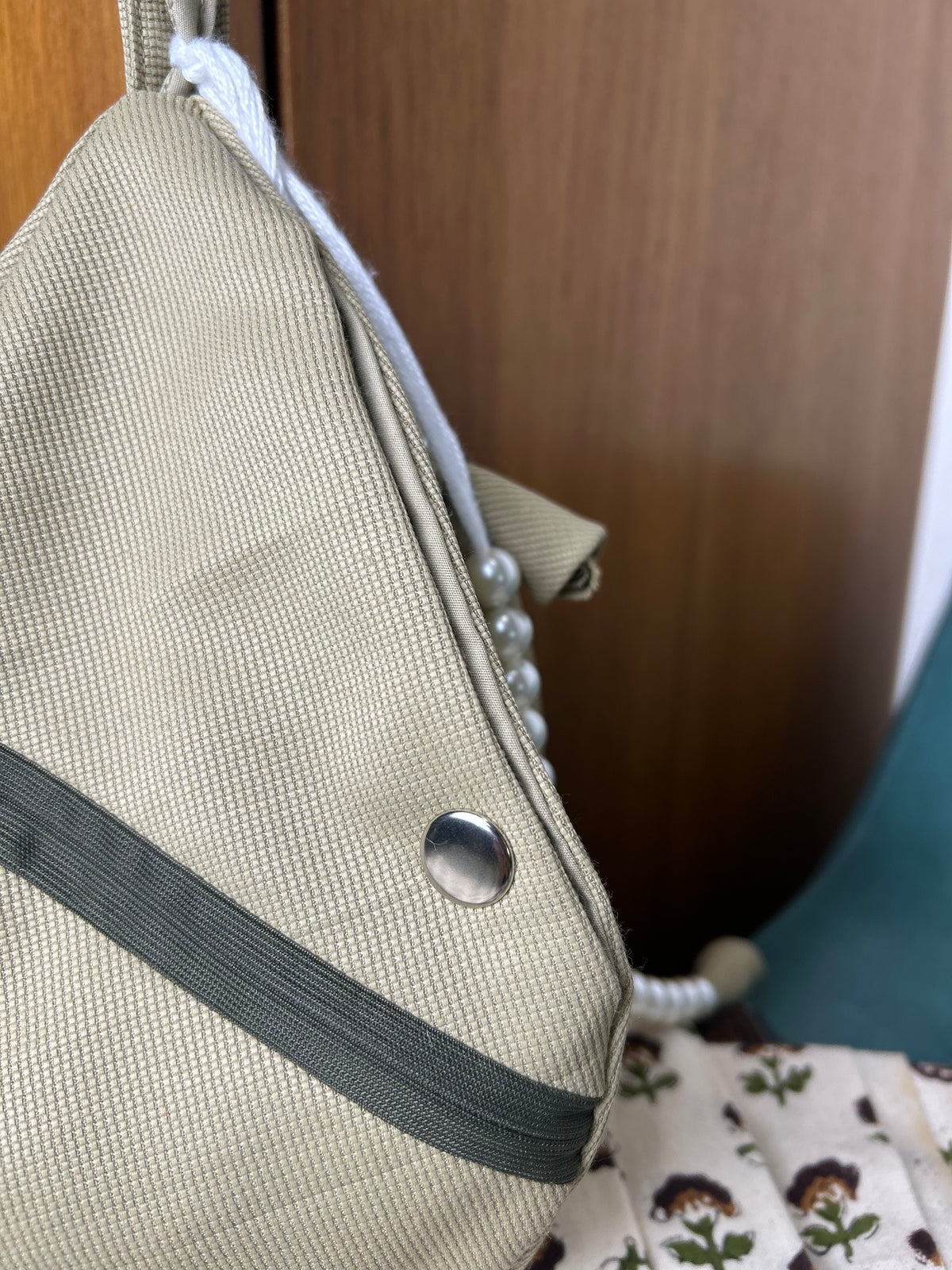 Beige Jute Japa Bag