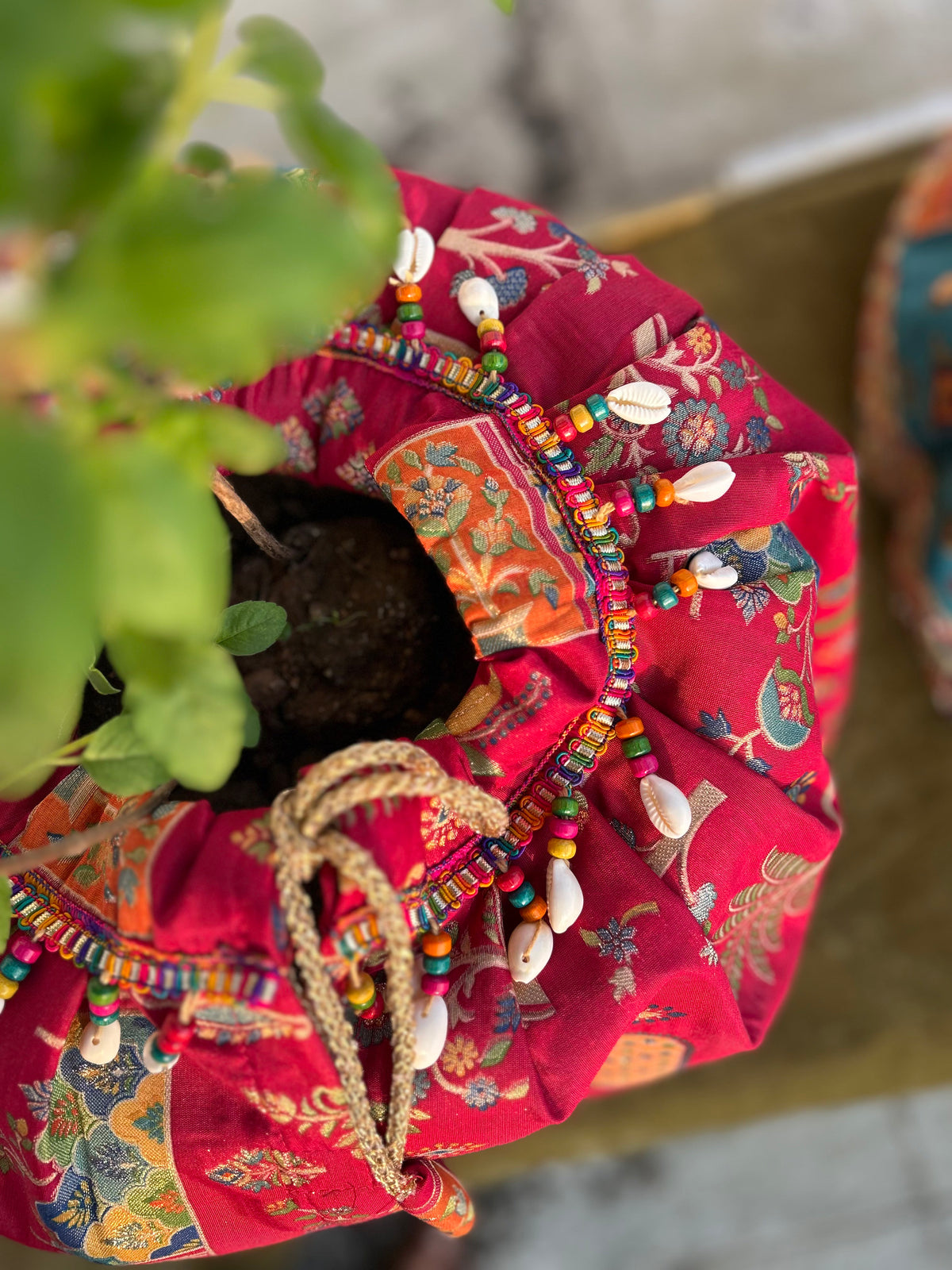 Ruby Pink Multi colour Position Print Tulsi Vastra