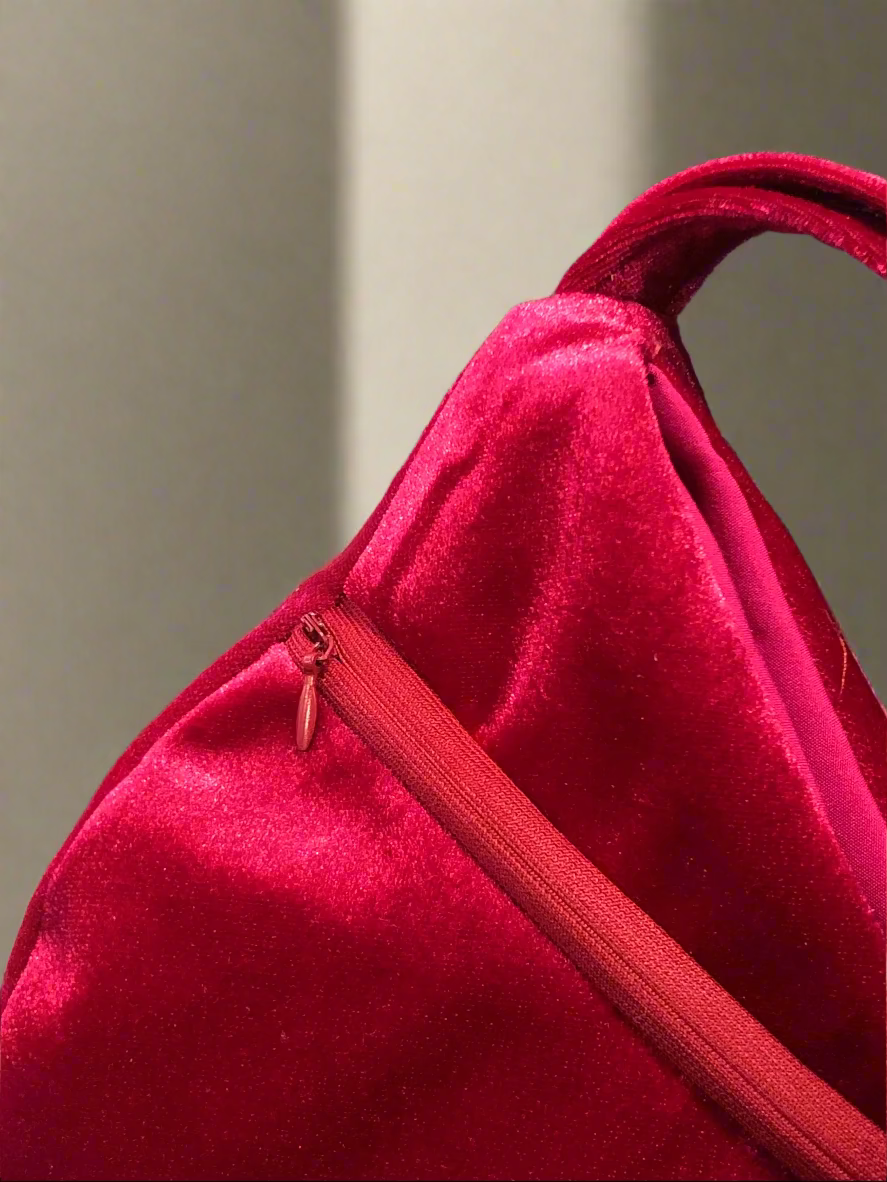 Red Shaded Pink Velvet Japa Bag