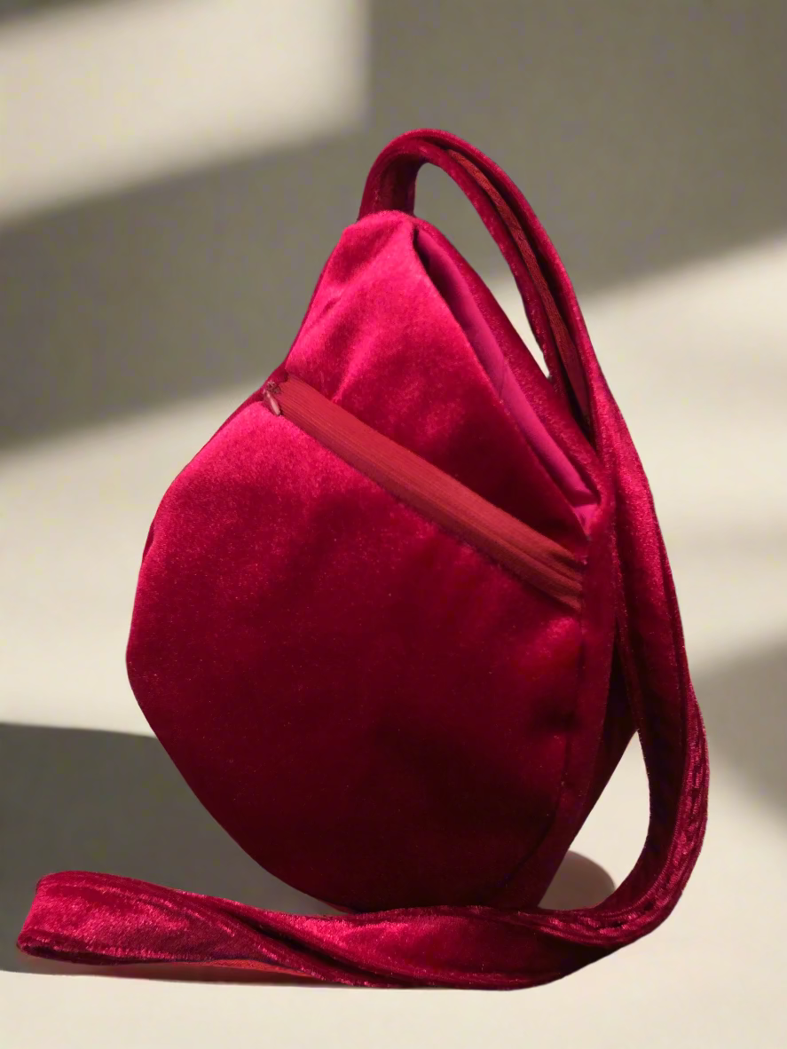 Red Shaded Pink Velvet Japa Bag
