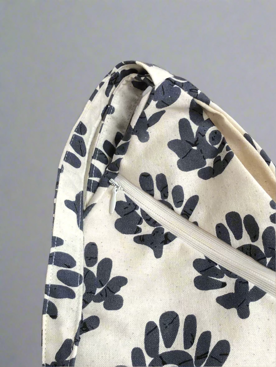 White Designed Khadi Japa bag