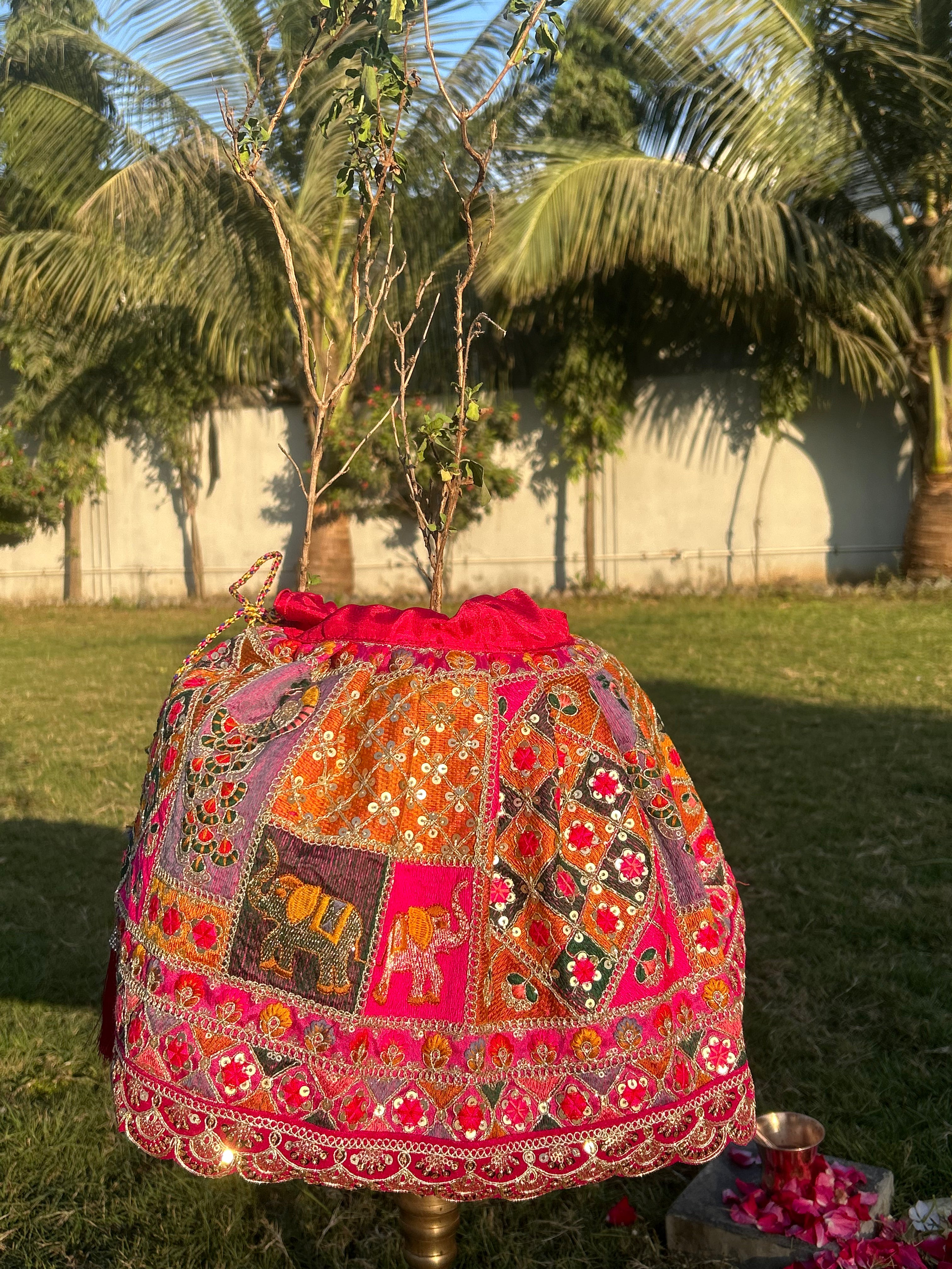 Pink Embroidered Tulsi Vastra