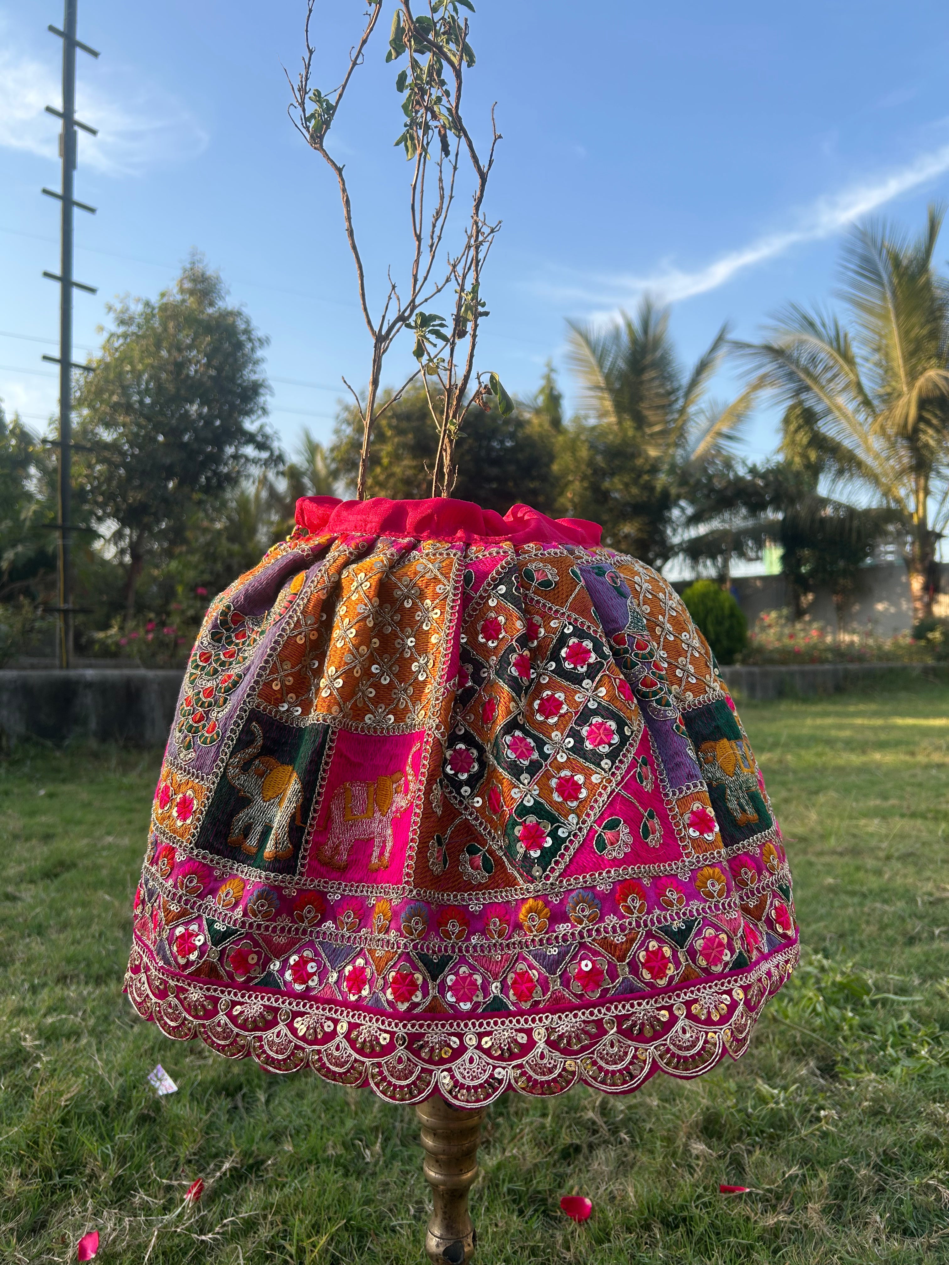 Pink Embroidered Tulsi Vastra