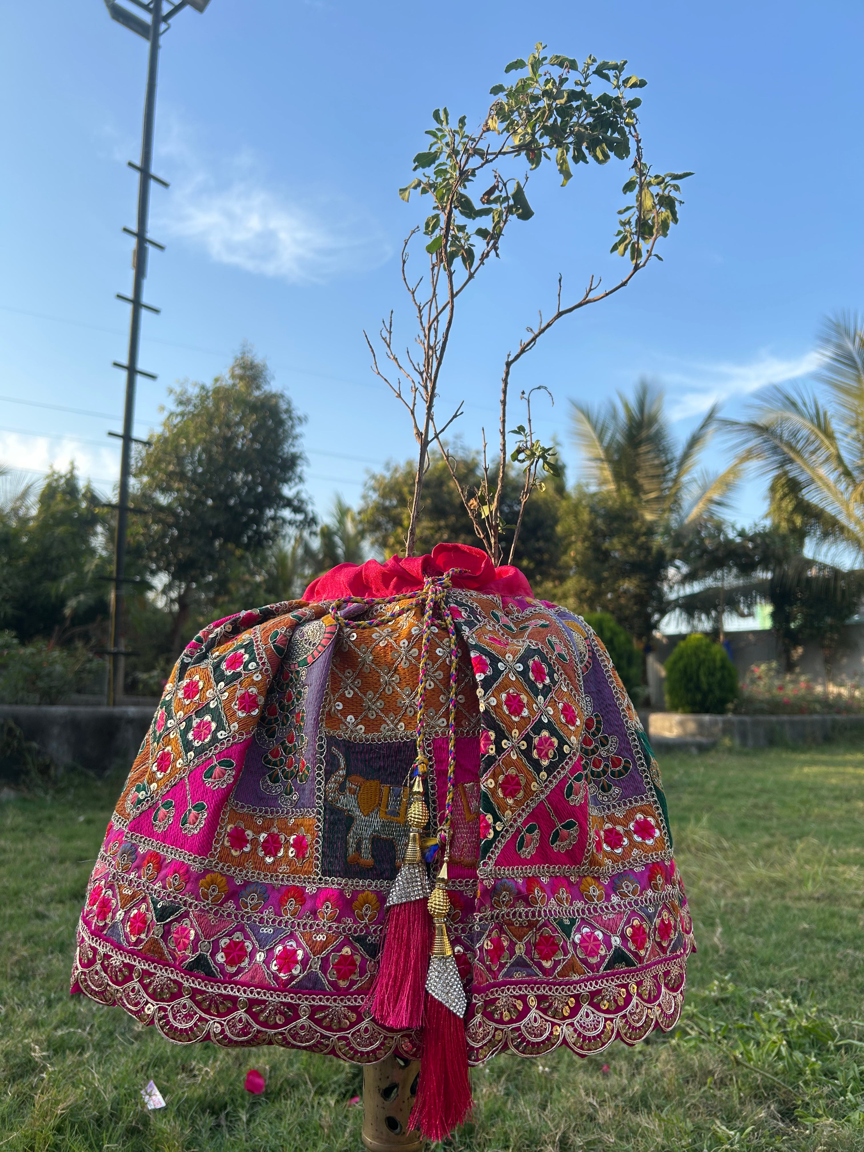 Pink Embroidered Tulsi Vastra