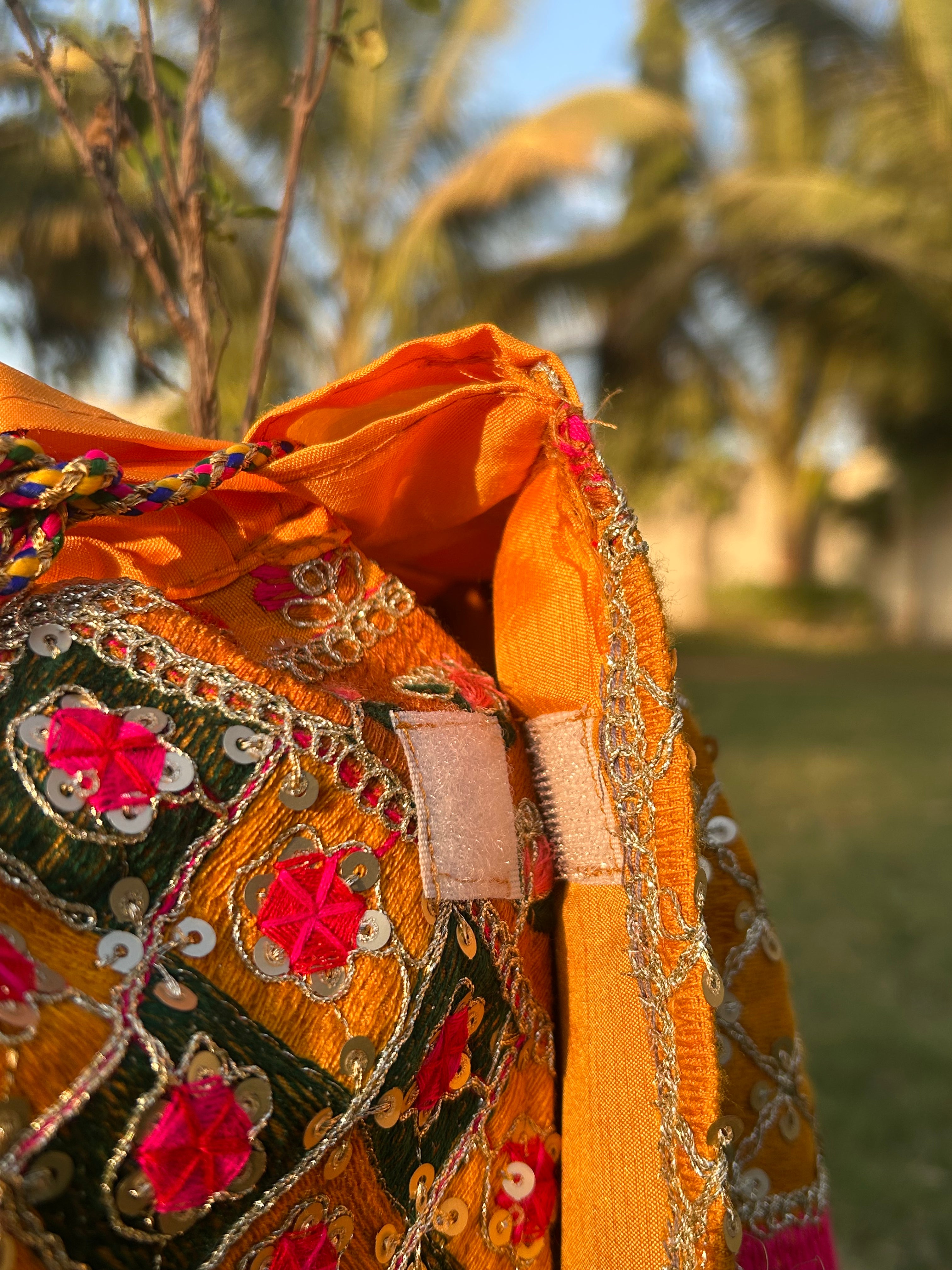 Yellow Embroidered Tulsi Vastra