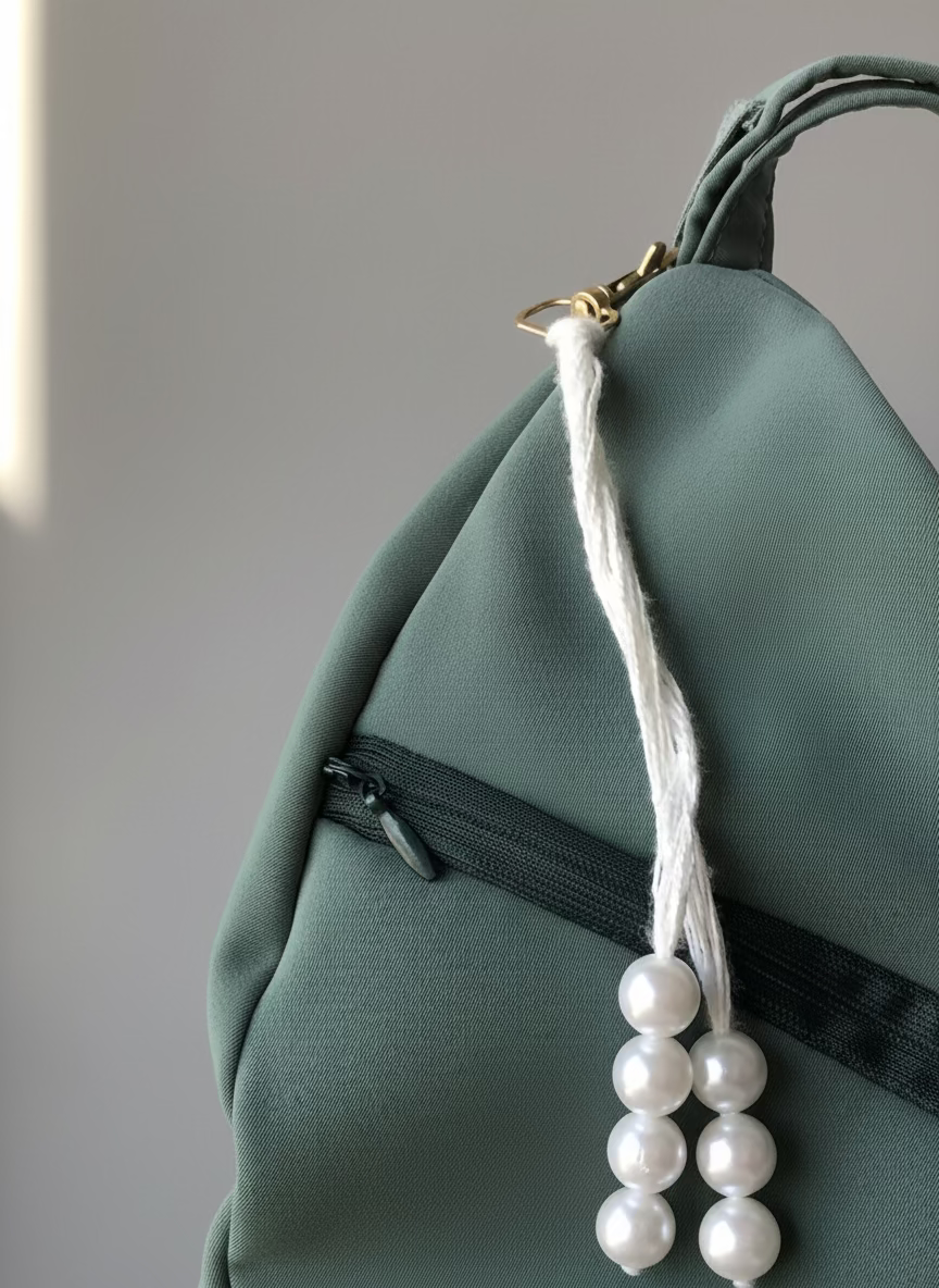 Cyan Korean Soft Quility Fabric Japa Bag