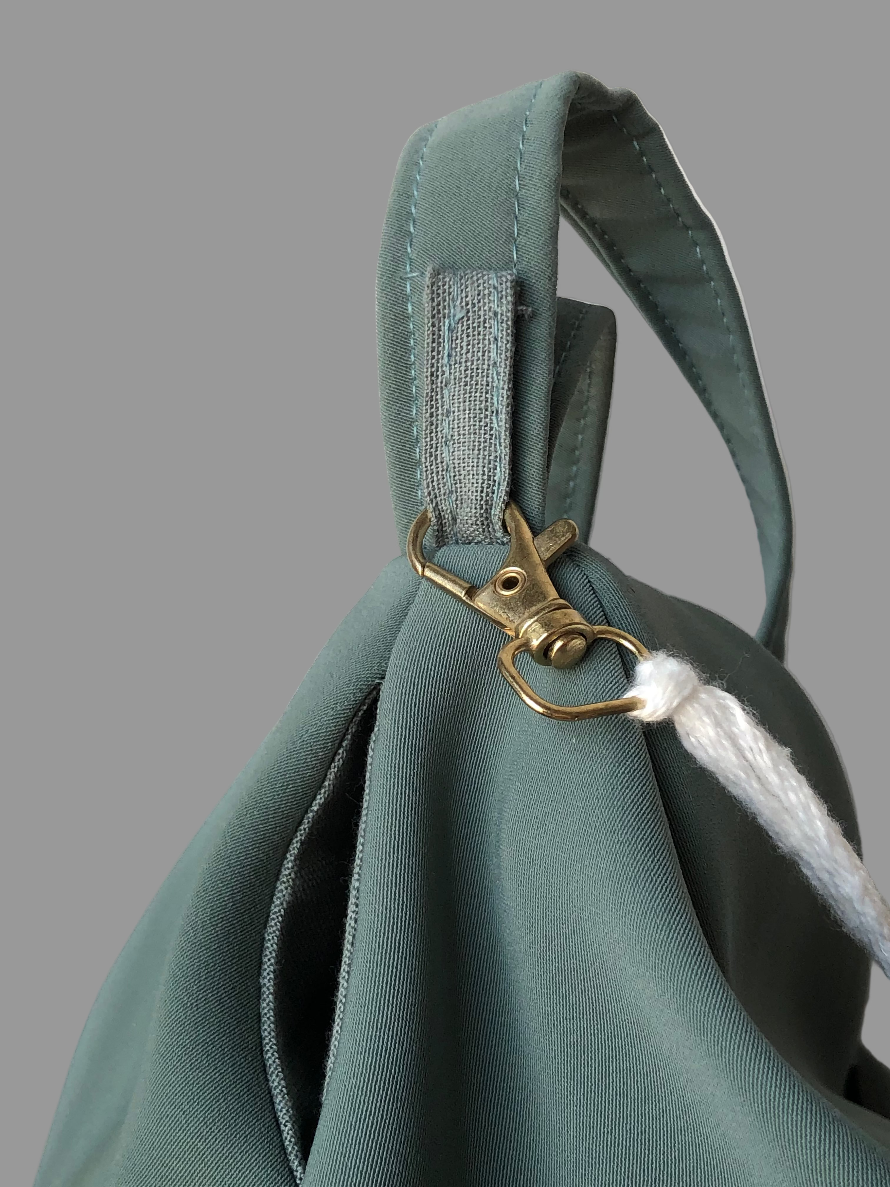 Cyan Korean Soft Quility Fabric Japa Bag