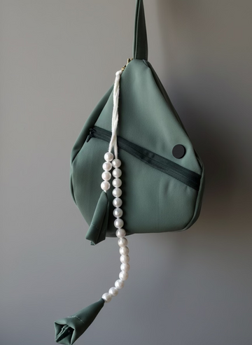 Cyan Korean Soft Quility Fabric Japa Bag