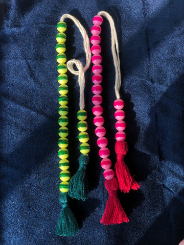 Two-Pair Sakshi Mala Set (Pink & Parrot Green)