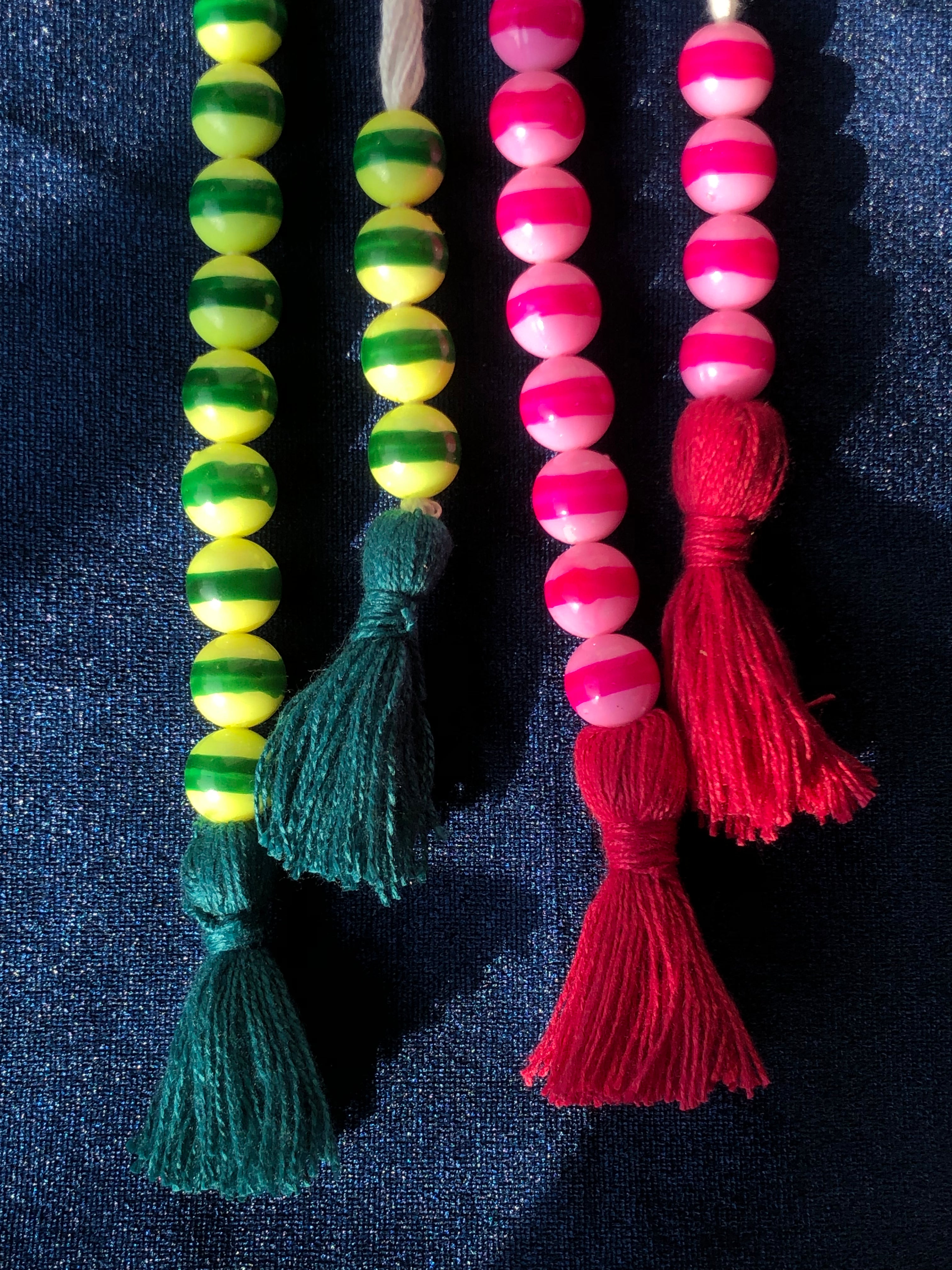 Two-Pair Sakshi Mala Set (Pink & Parrot Green)
