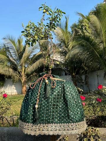 Green Embroidered Tulsi Vastra