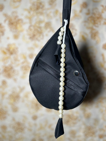 Dark Black Elegance Jute Japa bag
