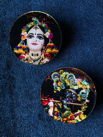 2 Piece Acrylic Badge Set (Radha madhav)