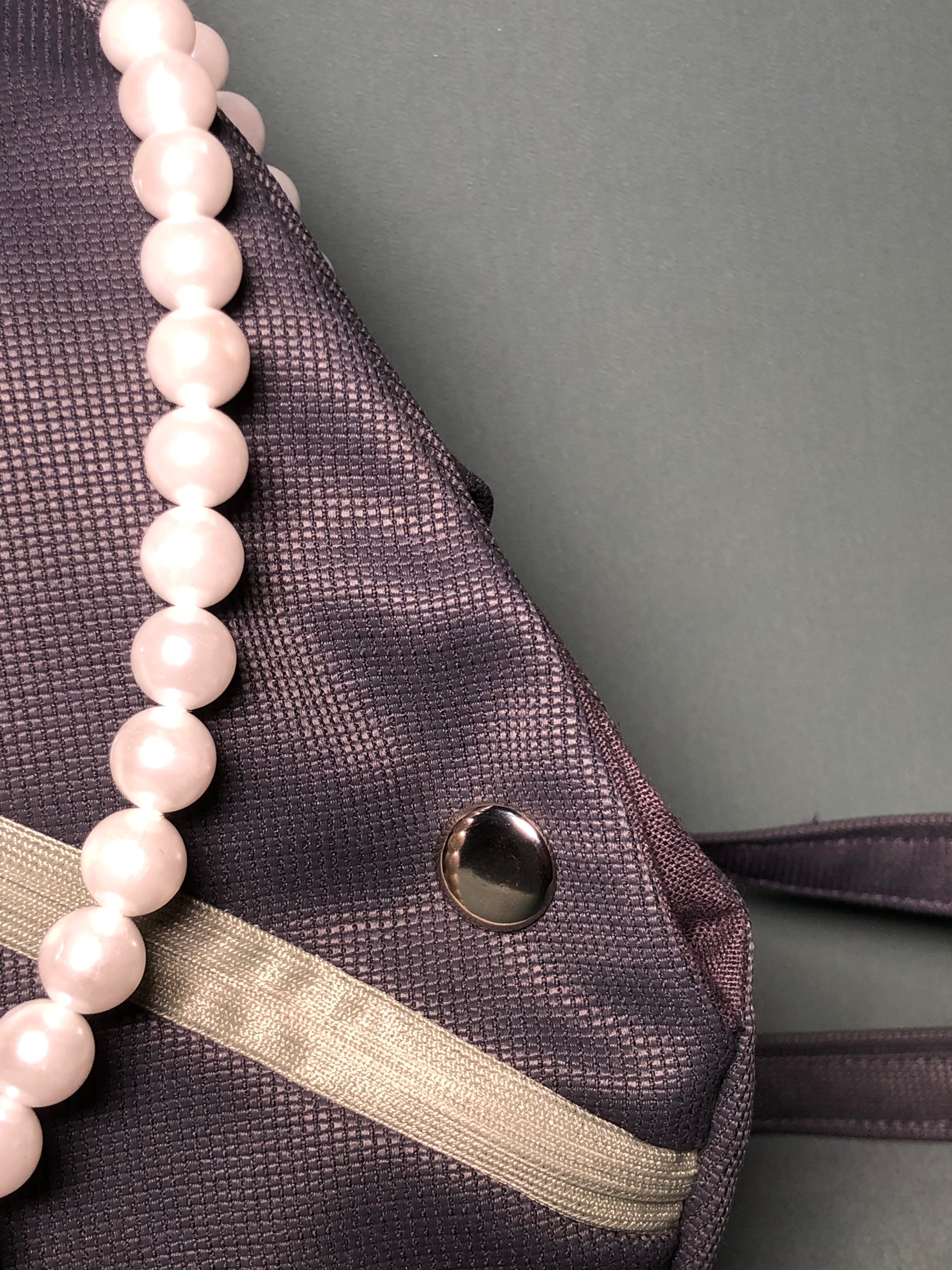 Dark Gray Jute Japa Bag