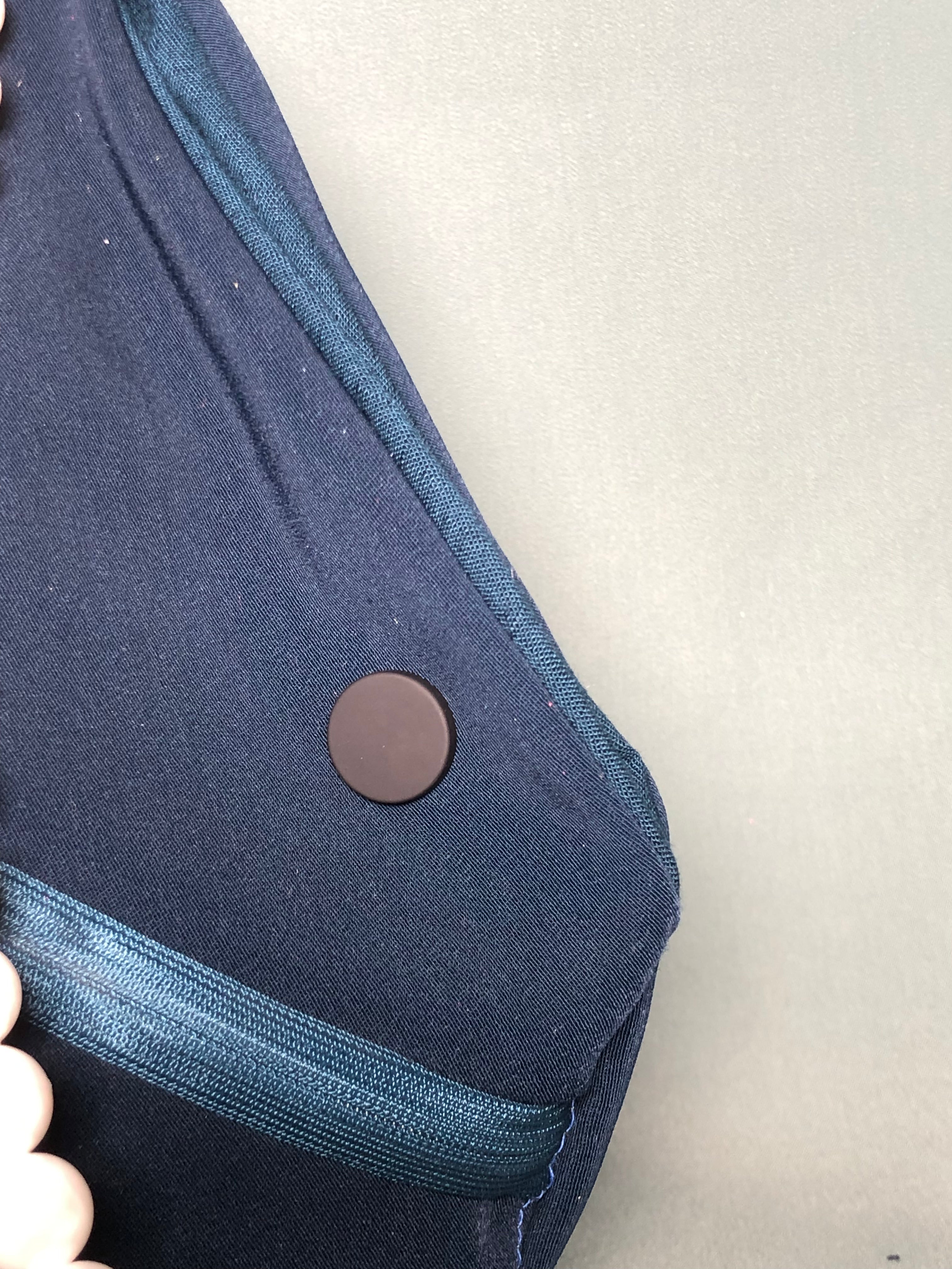 Dark Blue Korean Soft Quility Fabric Japa Bag