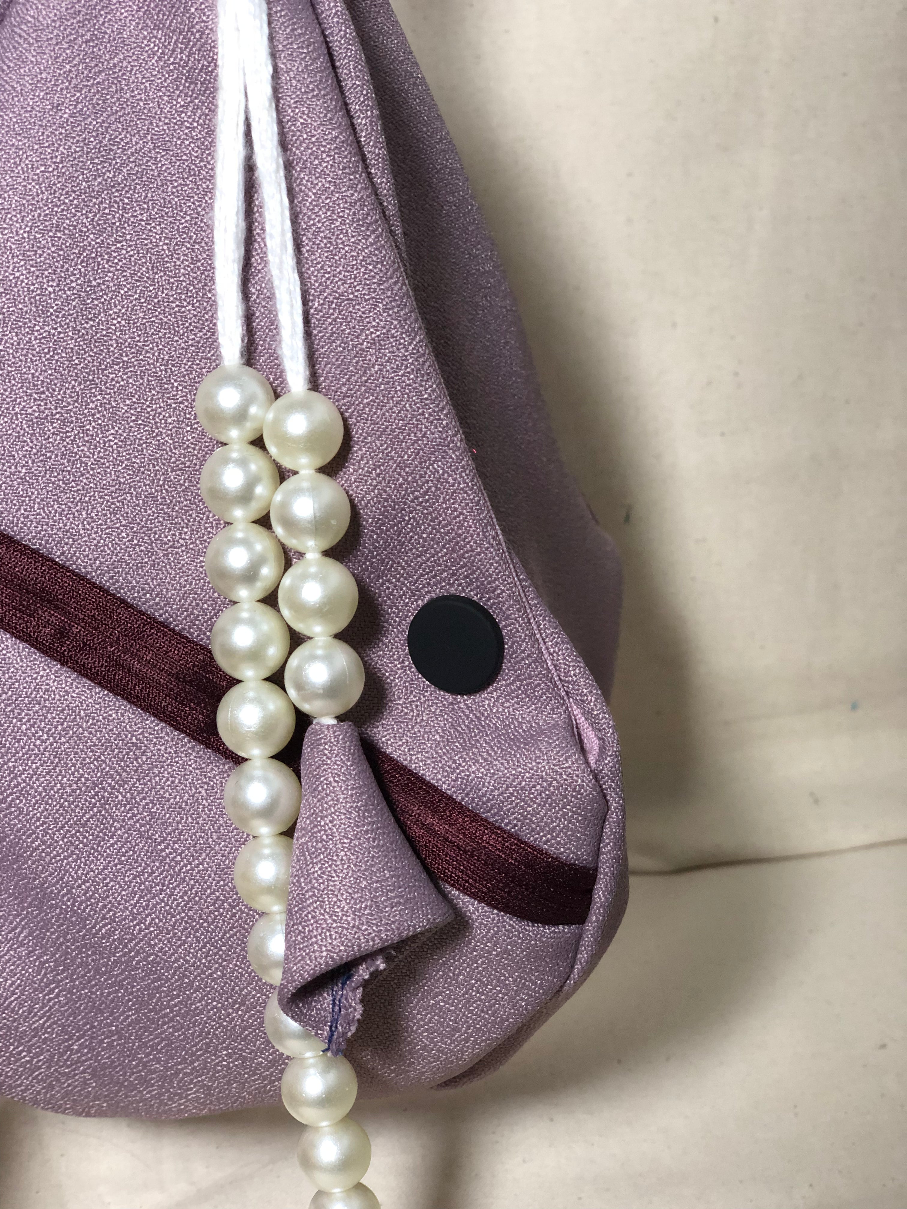 Lavender Textured Fabric Japa Bag