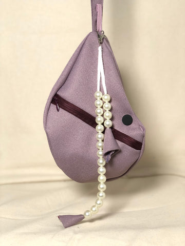 Lavender Textured Fabric Japa Bag