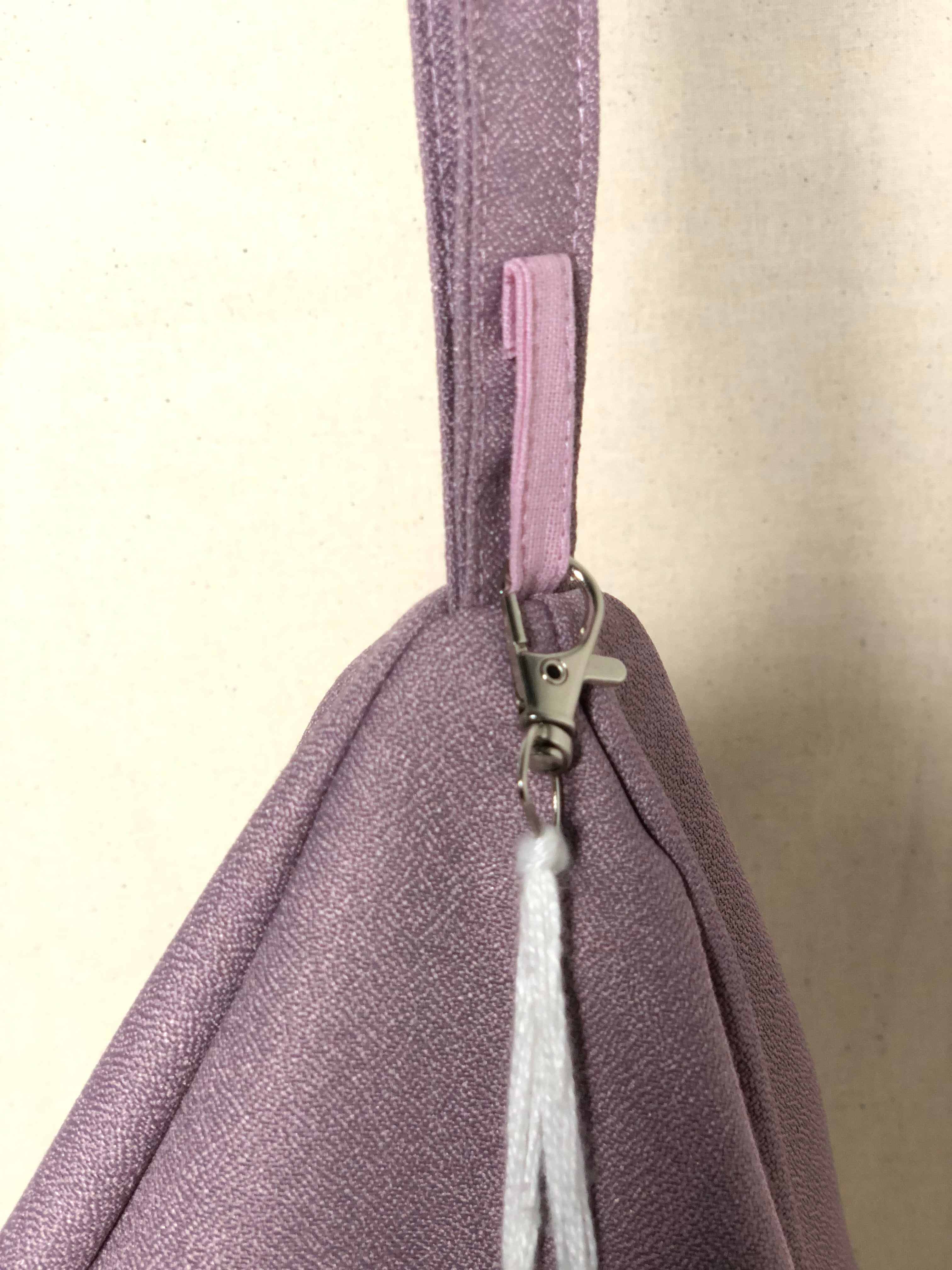 Lavender Textured Fabric Japa Bag