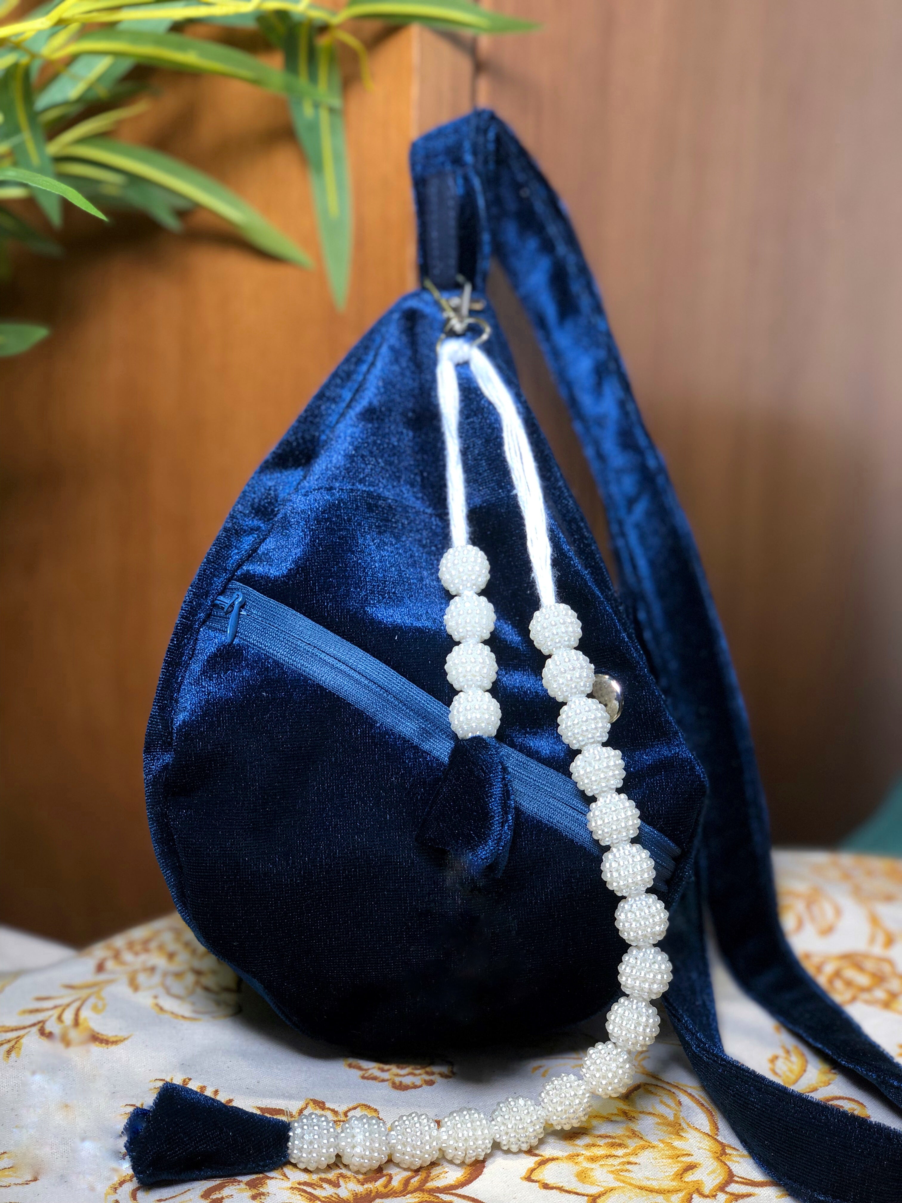 Shrinathji Embroidery Velvet Japa Bag