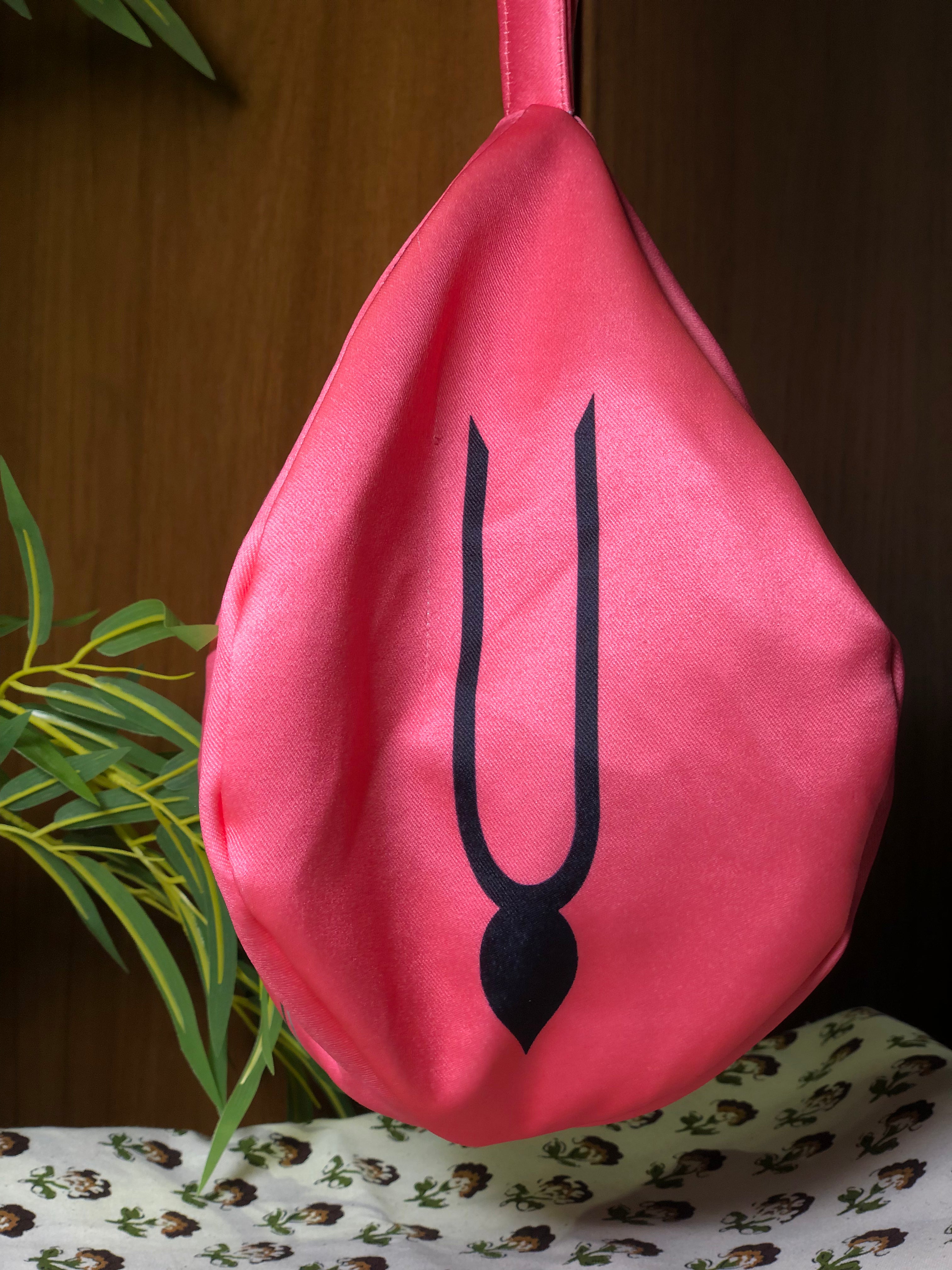Blush Pink Lost in Braj Printed Japa Bag