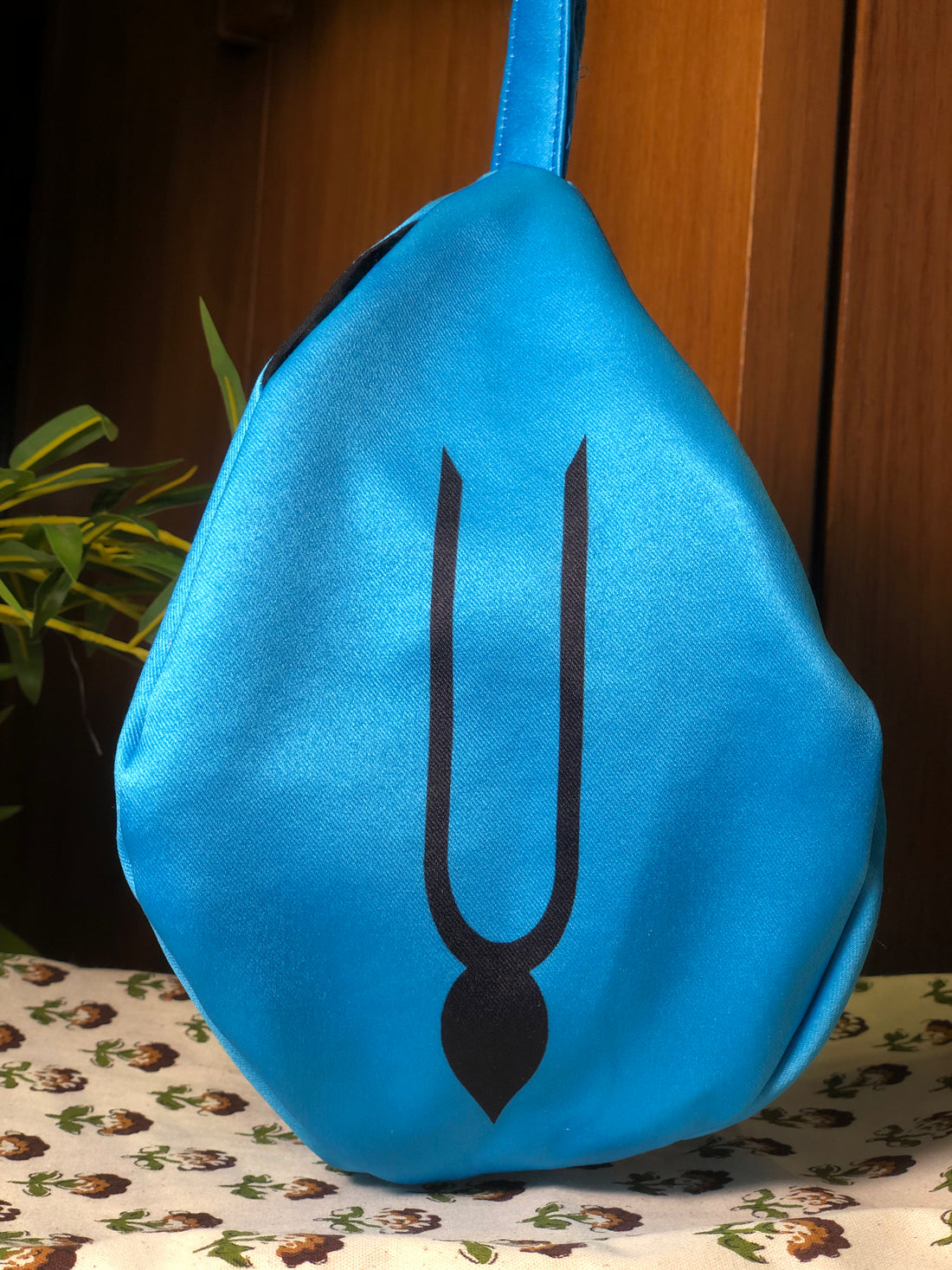 Blue Lost in Braj Printed Japa Bag